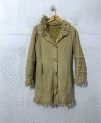 Tan Faux Fur Trimmed Coat