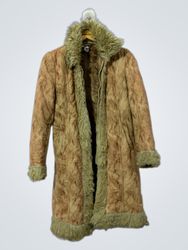 Brown Faux Fur Trimmed Coat