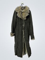 Women's Faux Fur Trimmed Long Coat