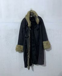 Black Faux Fur Lined Coat