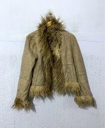 Tan Faux Fur Trimmed Jacket