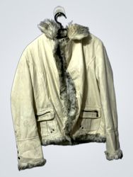 Cream Faux Fur Lined Jacket