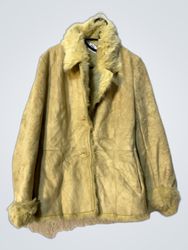 Tan Suede Faux Fur Lined Jacket