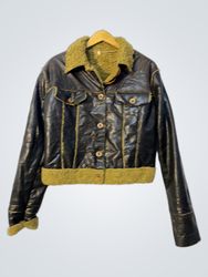 Shearling Lined Faux Leather Jacket