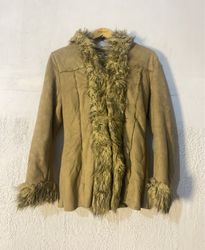 Brown Faux Fur Trimmed Jacket
