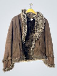 Orange D'Or Brown Faux Fur Lined Jacket