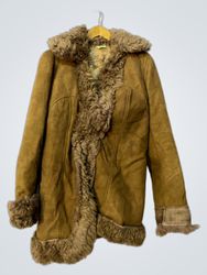 Brown Suede Fur Lined Jacket