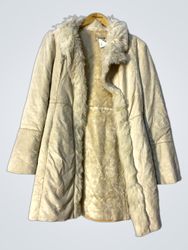 Cream Faux Fur Lined Coat