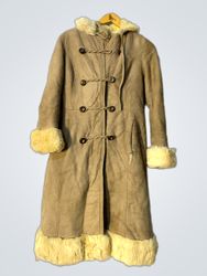 Shearling Coat with Fur Trim