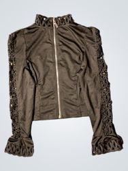 Black Jacket with Lace Trim