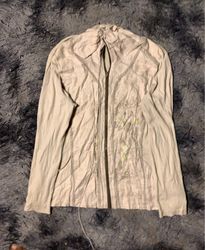 Beige Zip-Up Hoodie