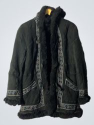 Black Faux Fur Trimmed Coat