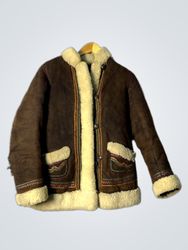 Brown Suede Sheepskin Lined Jacket