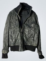 BOSS Leather Bomber Jacket