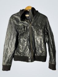 WE Black Faux Leather Bomber Jacket