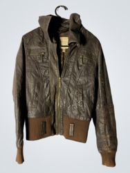 Bershka Leather Bomber Jacket