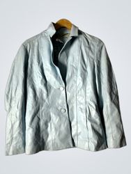 Laurel Light Blue Leather Jacket
