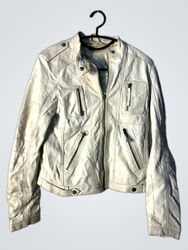 White Faux Leather Jacket