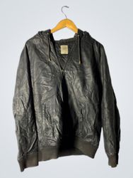 VAILENT CLOTHING Black Leather Hoodie