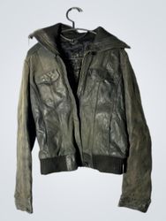 BOSS Leather Bomber Jacket