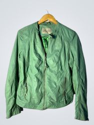 Authentic Clothing Company Green Leather Jacket