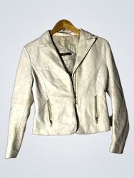 GPL White Leather Jacket