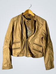 Women's Brown Faux Leather Jacket