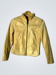 Peruzzi Yellow Leather Jacket