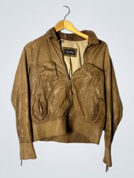Massimo Dutti Leather Bomber Jacket