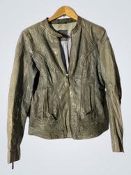 Gray Faux Leather Jacket