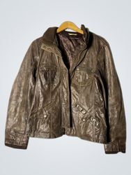 Promod Brown Leather Jacket