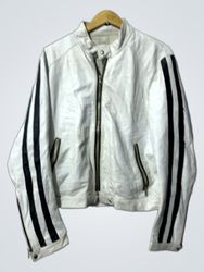Prima Linea by Sorbino White Leather Jacket with B..