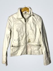 White Faux Leather Jacket