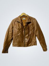 Brown Faux Leather Jacket