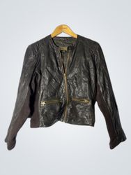 ISMART Women's Black Leather Jacket