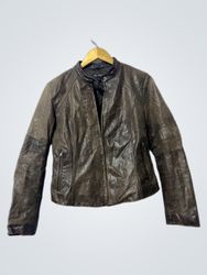 Oakwood Brown Leather Biker Jacket