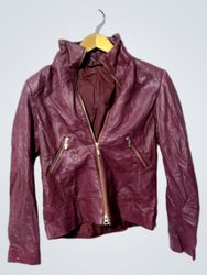 Maroon Faux Leather Jacket