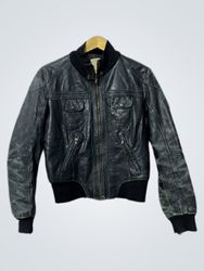 ESTREMO E.S. Made in Italy Leather Bomber Jacket