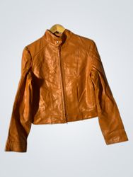 Orange Leather Jacket