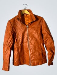 Orange Leather Jacket