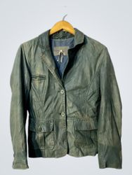 Green Leather Blazer