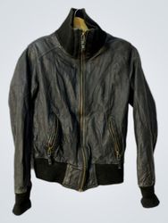 Bruno Zaragoza Black Leather Bomber Jacket