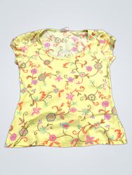 YESSICA Yellow Floral Print T-Shirt