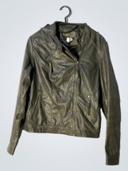 MATEU Women's Faux Leather Moto Jacket
