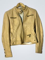 ANA SOUSA Women's Beige Leather Jacket