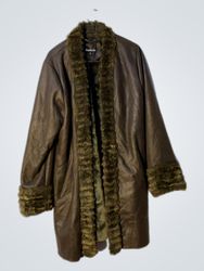 Dennis Basso Faux Fur Trimmed Coat