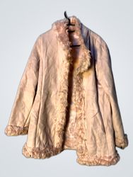 Pink Faux Fur Trimmed Coat