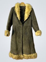 Shearling Coat with Fur Trim