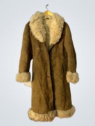 Brown Suede and Shearling Coat