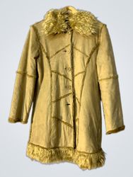 OUTLINE Suede-like Faux Fur Trimmed Coat